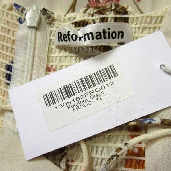 NWT Reformation Kourtney in Frolic Floral Tie Strap Georgette Midi Dress 12 - Picture 3 of 4